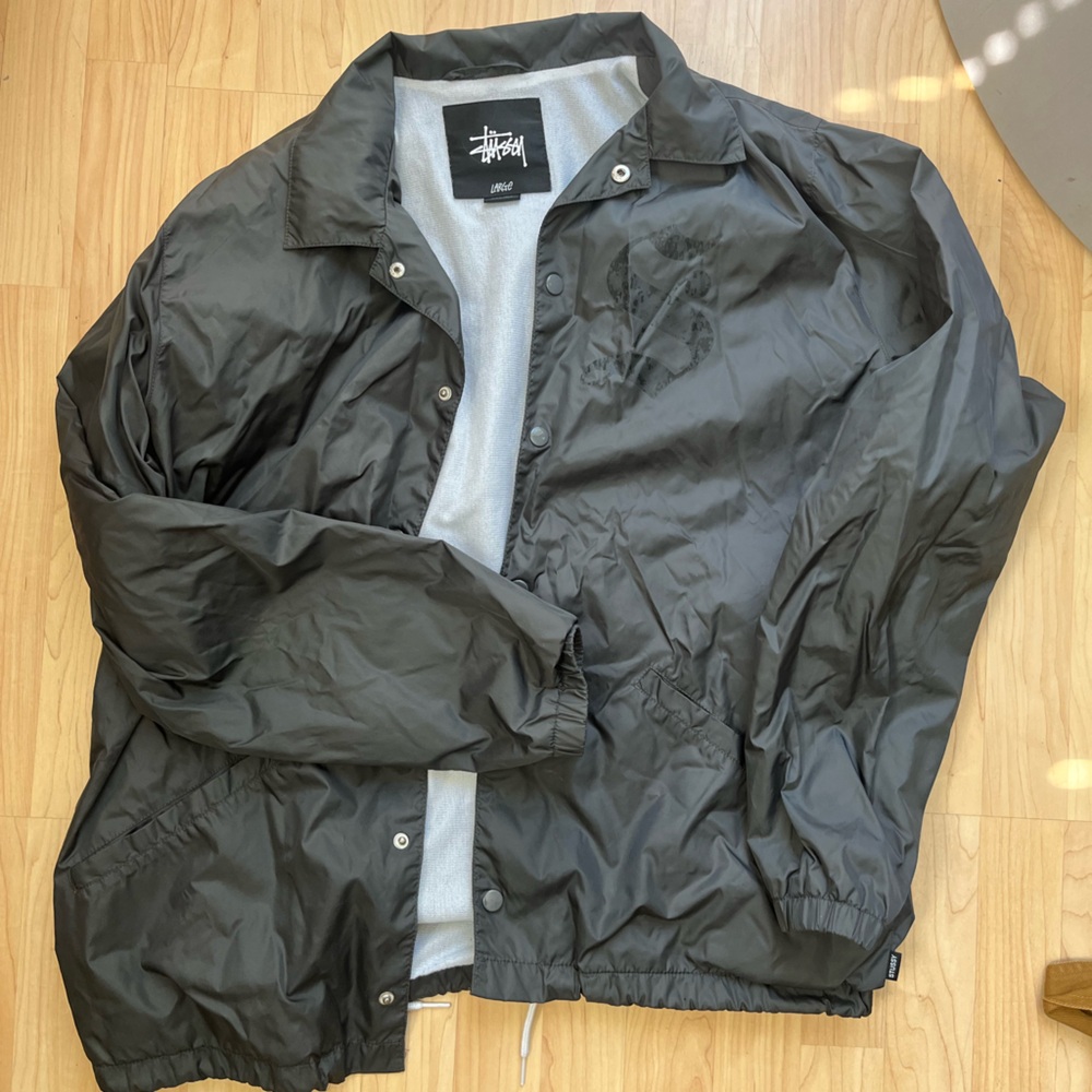 Stussy Black Coaches Jacket sz L